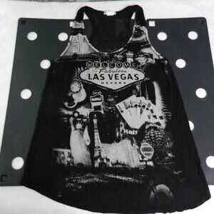Banana Expressions Tank Top Womens Size XL Black Welcome to Las Vegas Thin Shirt
